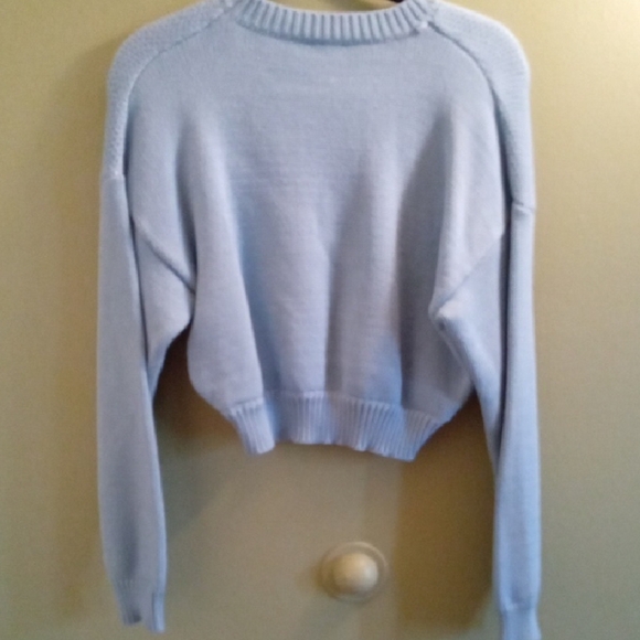 Womans 12 Beginning Boutique Blue Crew Neck Knit Sweater - Picture 4 of 4